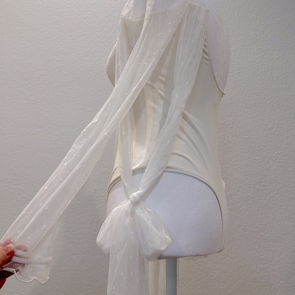 free people women’s intimately white thong bodysuit size extra small boho - Picture 6 of 7